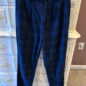 SHEIN Women's Navy Checkered Pants